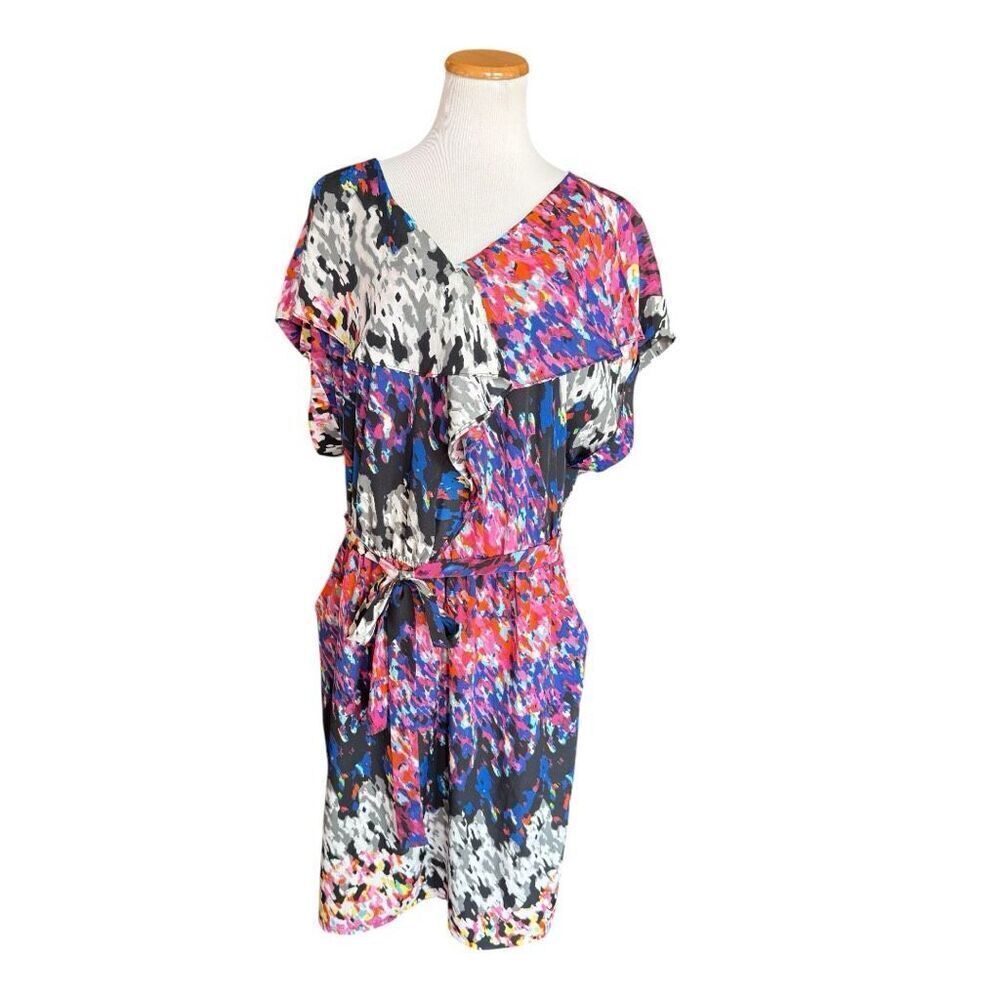 Womens Flynn & Rose Abstract Multi-Colored Shift Dress - Sz 22W